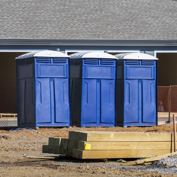 how often are the portable toilets cleaned and serviced during a rental period in Coral